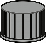 N8 screw cap, black, closed top Rubber/FEP,pk/100