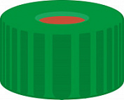 N9 PP cap, green, center hole, Rub/PTFE,pk/100