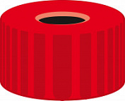 N 9 PP screw cap, red, center hole, pk/100
