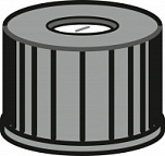 N8 PP open screw cap, black, SIL/PTFE, pk/100