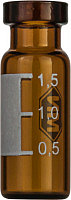 1.5mL Crimp Vial 11,6x32mm, amber, label, pk/100