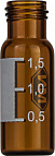 1.5mL Amber Vial,N9,SC, 11.6x32mm, label, pk/100