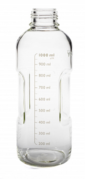 Solvent bottle clear, 1000ml with cap